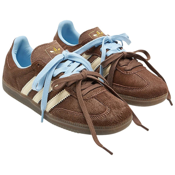Adidas Samba OG Dark Brown Cream Blue Pony Hair (Women's) sneakers — style KI2515 — photo 1 of 6