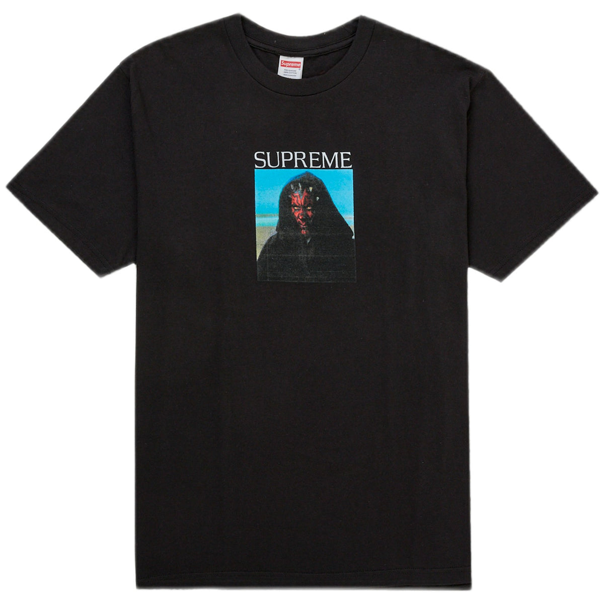 Supreme Sith Tee in black with Star Wars graphic, on a white background