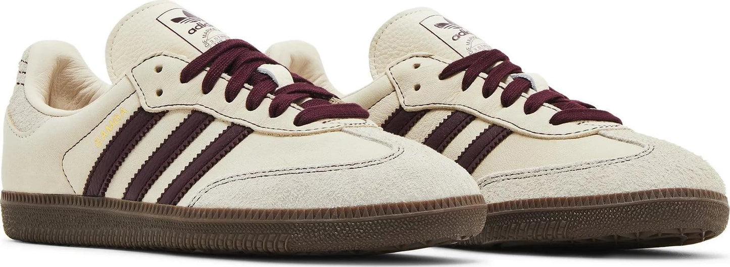 Adidas Samba OG Wonder White Maroon (Women's)