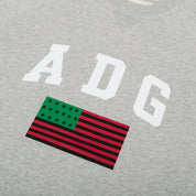 Denim Tears ADG Pan African American Flag Crewneck Grey