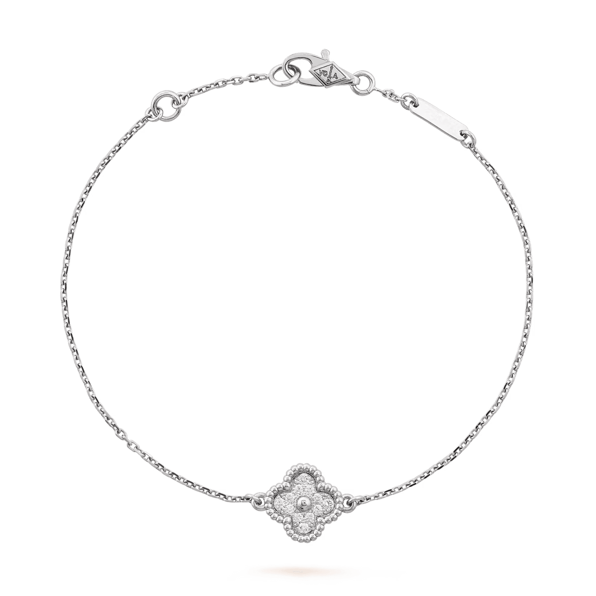 Van Cleef & Arpels Sweet Alhambra bracelet, 1 motif 18K white gold, Diamond
