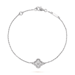 Van Cleef & Arpels Sweet Alhambra bracelet, 1 motif 18K white gold, Diamond - Image 1