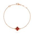 Bracelet Van Cleef & Arpels Sweet Alhambra or rose 18K, cornaline