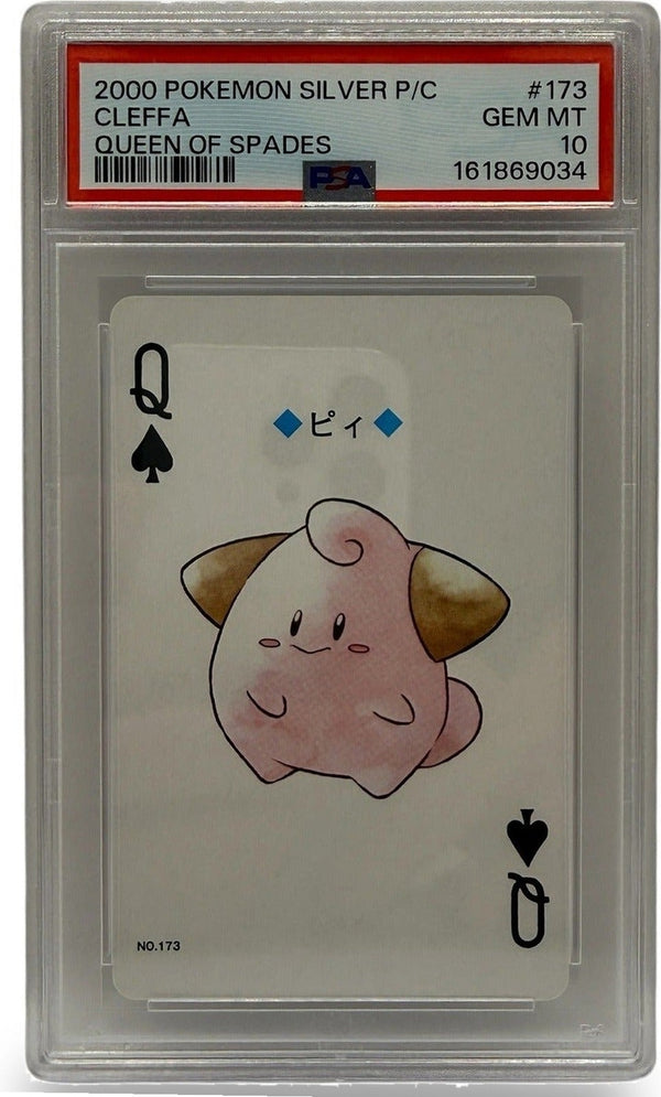 2000 Pokémon Silver Playing Cards Cleffa Queen of Spades #173 PSA 10 GEM MINT — photo 1