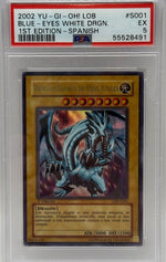 2002 Yu-Gi-Oh! LOB Blue Eyes White Dragon 1st Edition Spanish #S001 - PSA 5 (LDD-S001) - Image 3