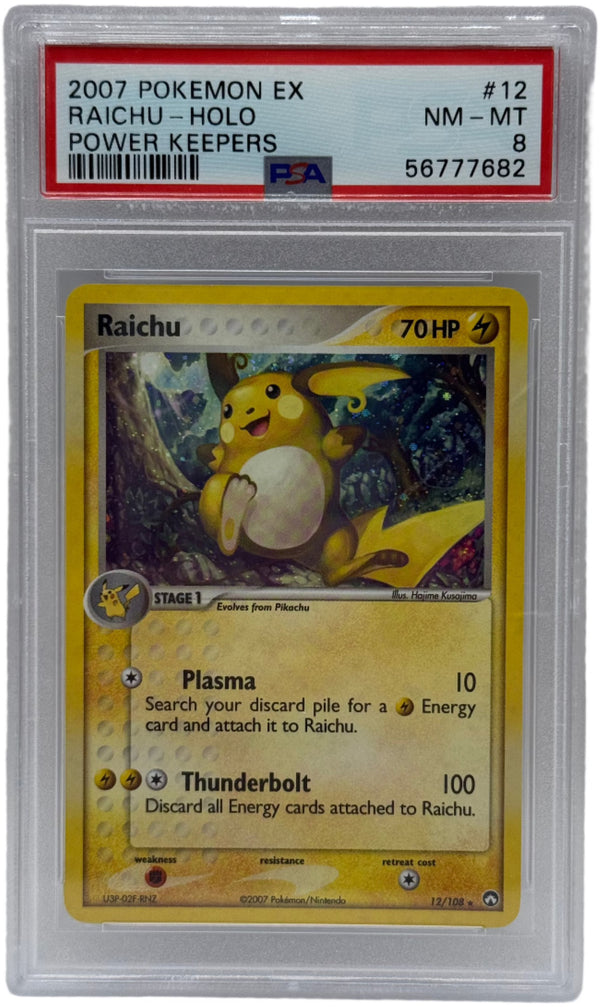2007 Pokémon Ex Power Keeps Raichu Holo 12/108 PSA 8 NEAR MINT - MINT