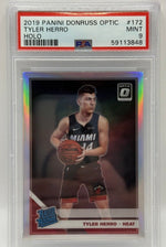 2019 Panini Donruss Optic Tyler Herro Holo Rookie Card #172 PSA 9 MINT - Image 3