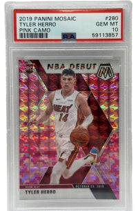 2019 Panini Mosaic Tyler Herro Pink Camo Rookie Card #280 PSA 10 GEM MINT
