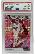 2019 Panini Mosaic Tyler Herro Pink Camo Rookie Card #223 PSA 10 GEM MINT - Image 1