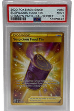 2020 Pokémon Champion's Path Suspicious Food Tin Gold Secre Rare 080/073 PSA 9 MINT - Image 1