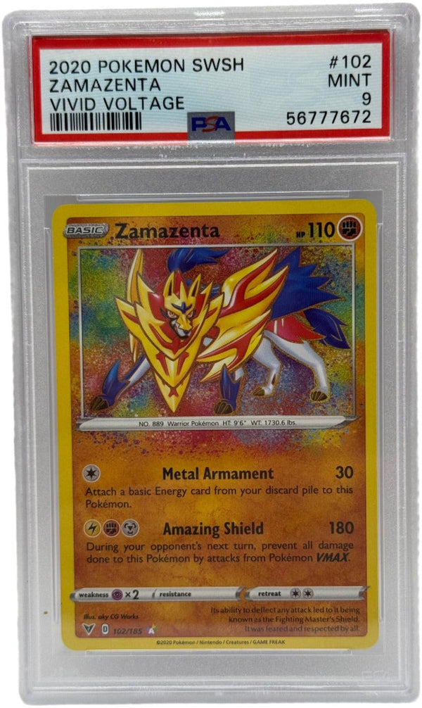 2020 Pokémon Vivid Voltage Zamazenta Amazing Rare 102/185 PSA 9 MINT