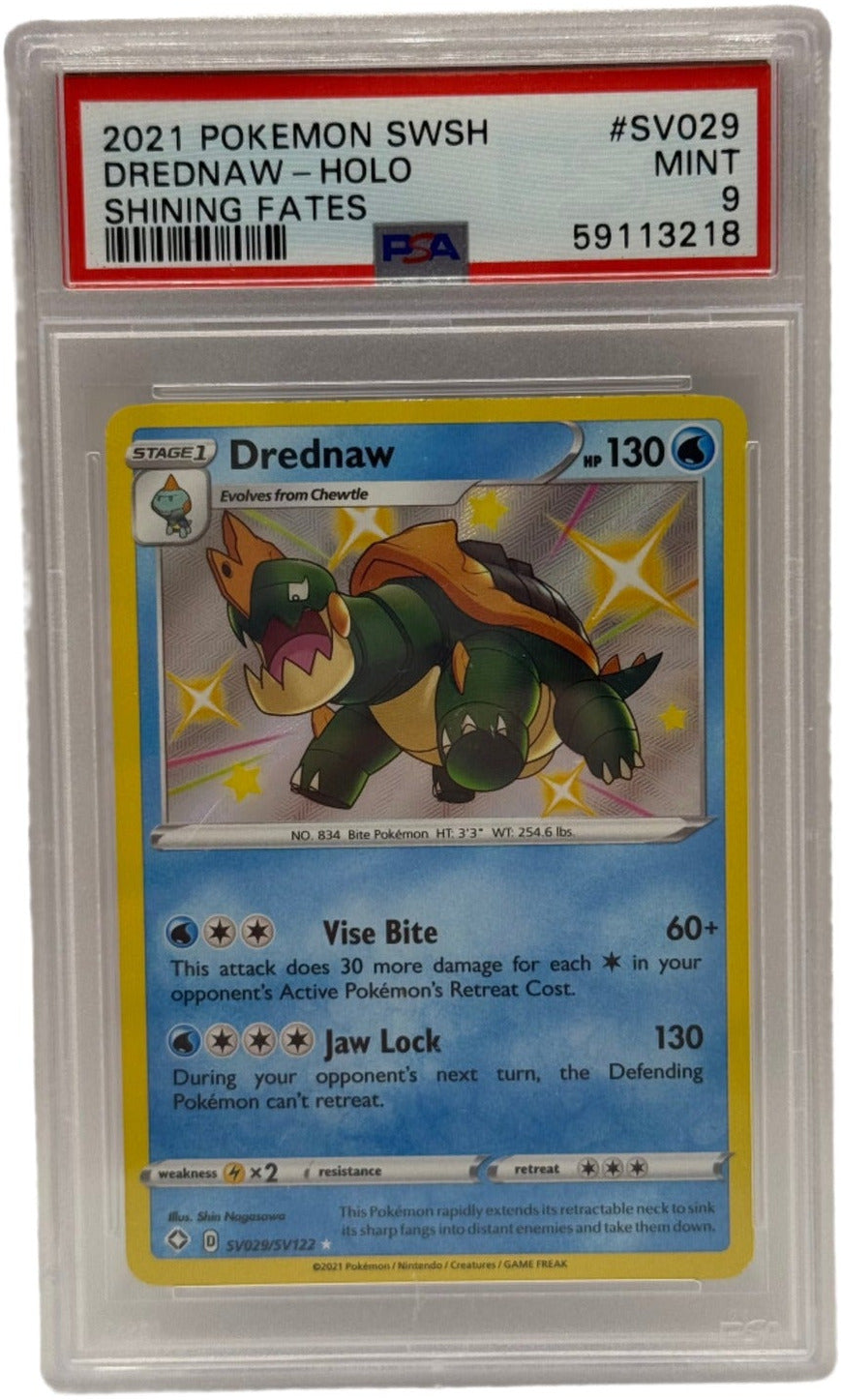 2021 Pokémon Shining Fates Shiny Drednaw Holo SV029/SV122 PSA 9 MINT