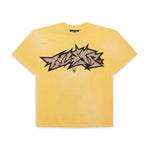 Hellstar Yellow Crack Print T-Shirt - Image 1