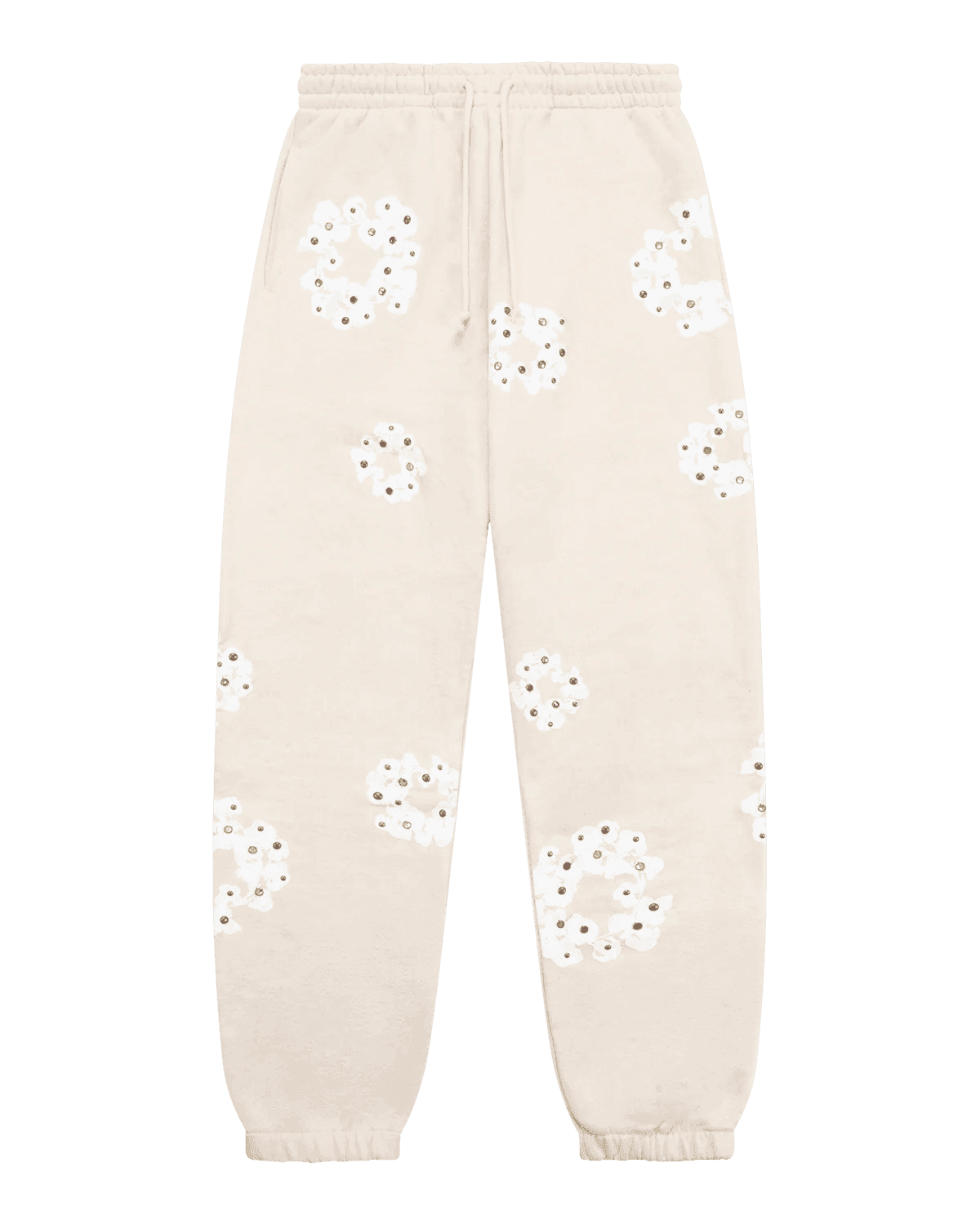 Denim Tears Rhinestone Cotton Wreath Sweatpants Oatmeal