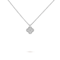 Pendentif Van Cleef & Arpels Sweet Alhambra or blanc 18 carats, Diamant