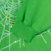 Sp5der Punk V2 Rhinestone Hoodie Bright Green