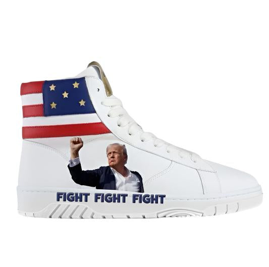 Trump Sneakers FIGHT FIGHT FIGHT High-Tops White