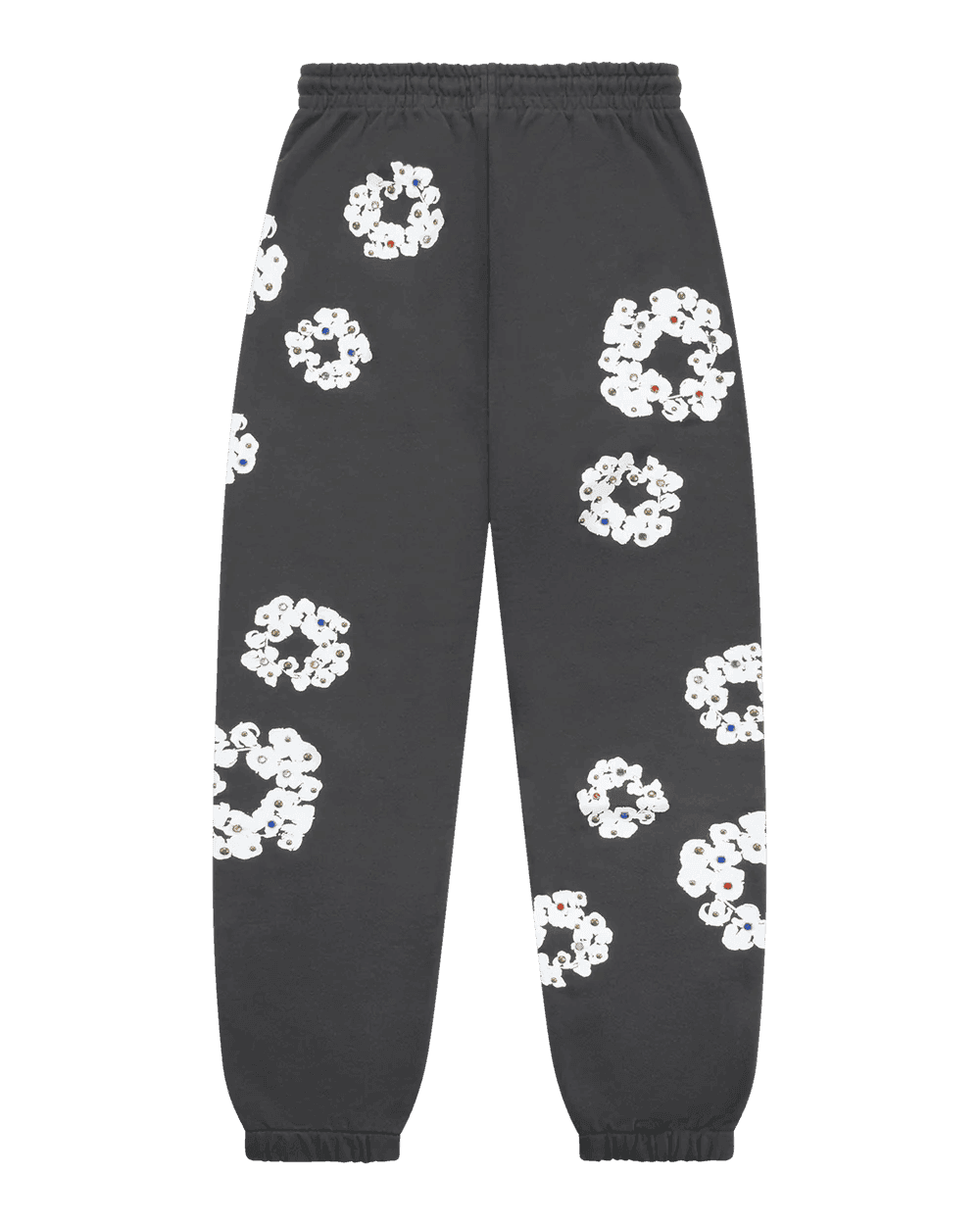 Denim Tears Rhinestone Cotton Wreath Sweatpants Vintage Black