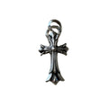 Chrome Hearts Doppel-CH-Kreuz Silberanhänger mit Bügel