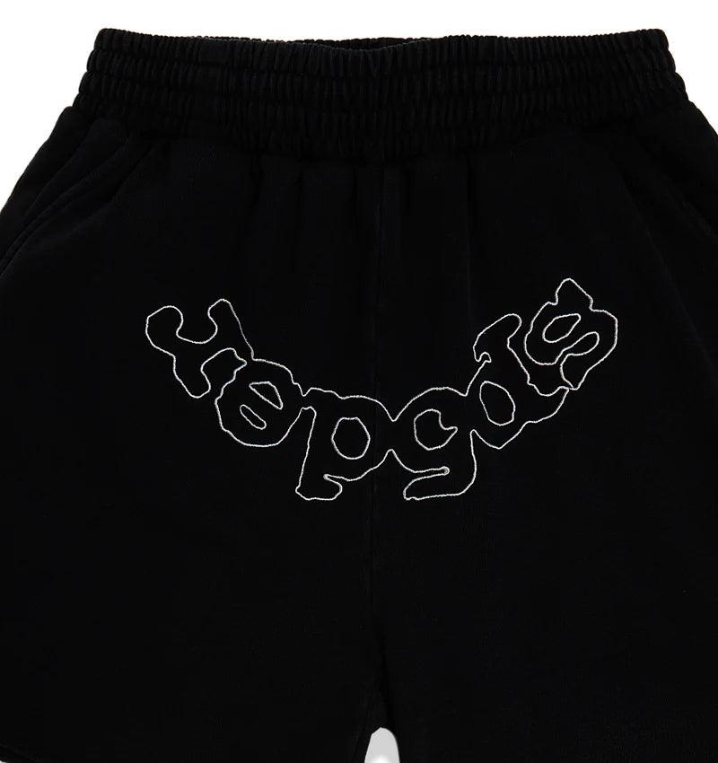 Sp5der OG Logo Embroidered Sweatshort Black