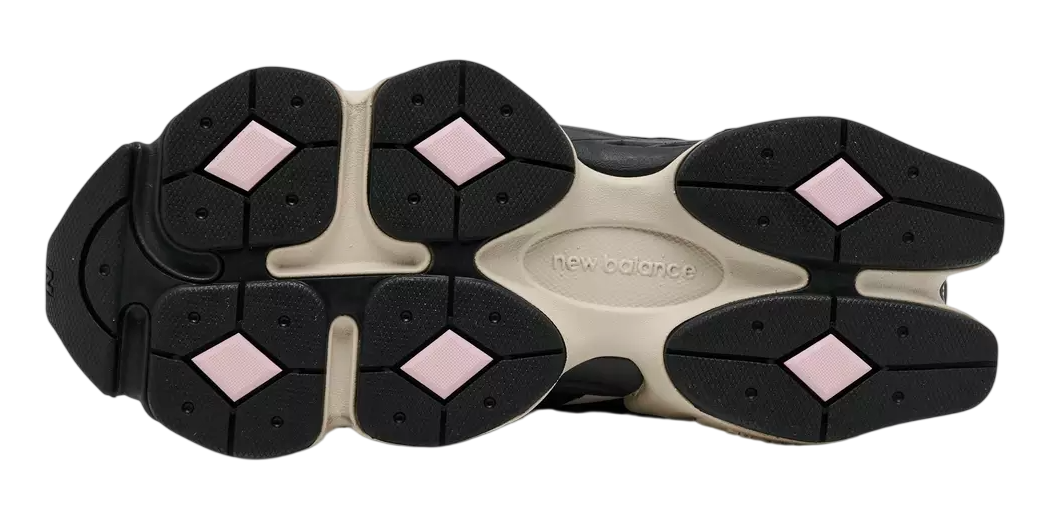 Shoe sole with pink accents on a white background