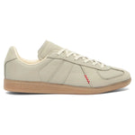 Beige Adidas sneaker with a red accent on a white background - Image 1