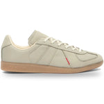 Beige Adidas sneaker with a red accent on a white background - Image 1