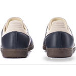 Navy and beige shoes on a white background - Image 5