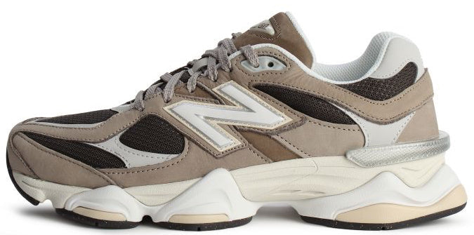 Brown and white sneaker on a white background