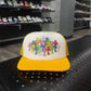 Chrome Hearts Cemetery Cross Trucker Hat Yellow & White - Supra Sneakers