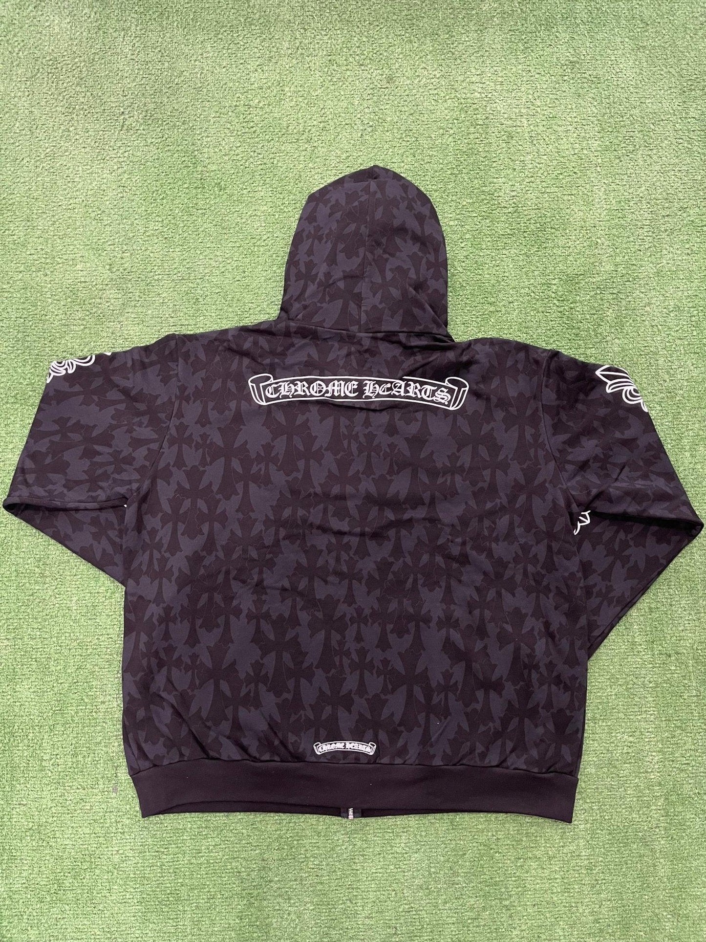 Chrome Hearts Cemetery Cross Zip-Up Hoodie Black - Supra Sneakers