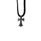 Chrome Hearts Silver Cross Pendant w/ Black Rope Chain - Supra Sneakers