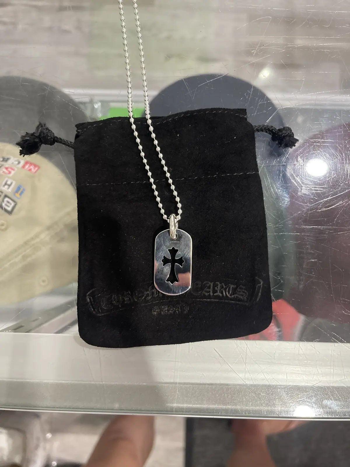 Chrome Hearts Silver Dog Tag w/ Ball Chain (30 Inches) - Supra Sneakers