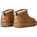 UGG Classic Ultra Mini Shiny Dots Boot Chestnut (Big Kids) — pair from behind - Image 4