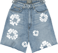 Denim Tears The Cotton Wreath Short en Jean Lavage Léger