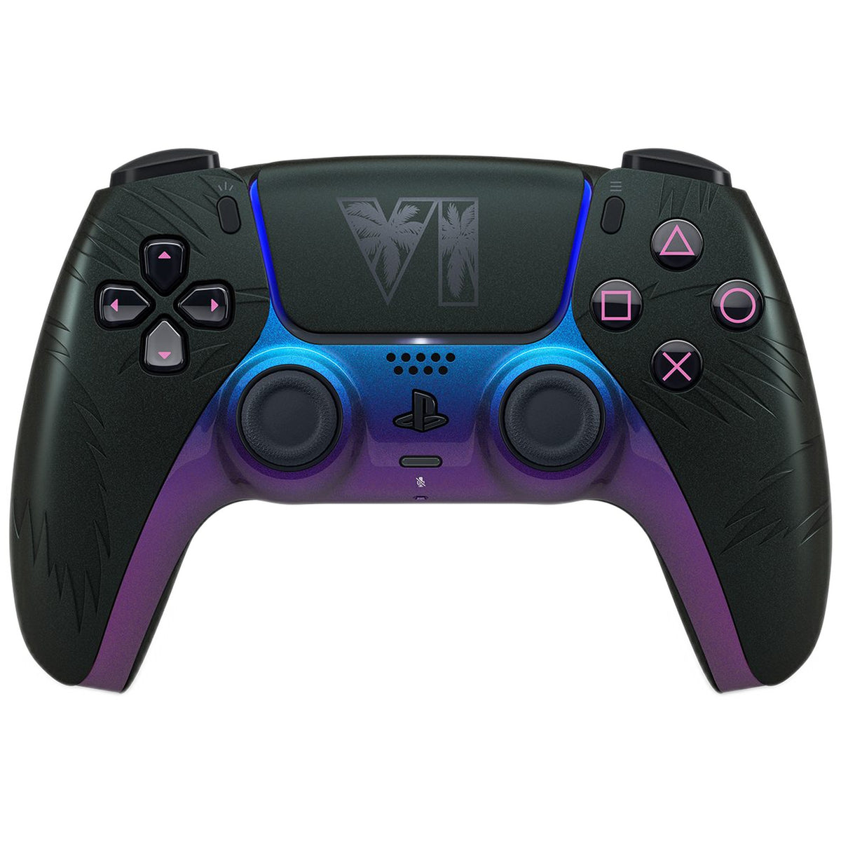 Sony DualSense wireless controller, Grand Theft Auto VI Black Limited Edition, on a white background