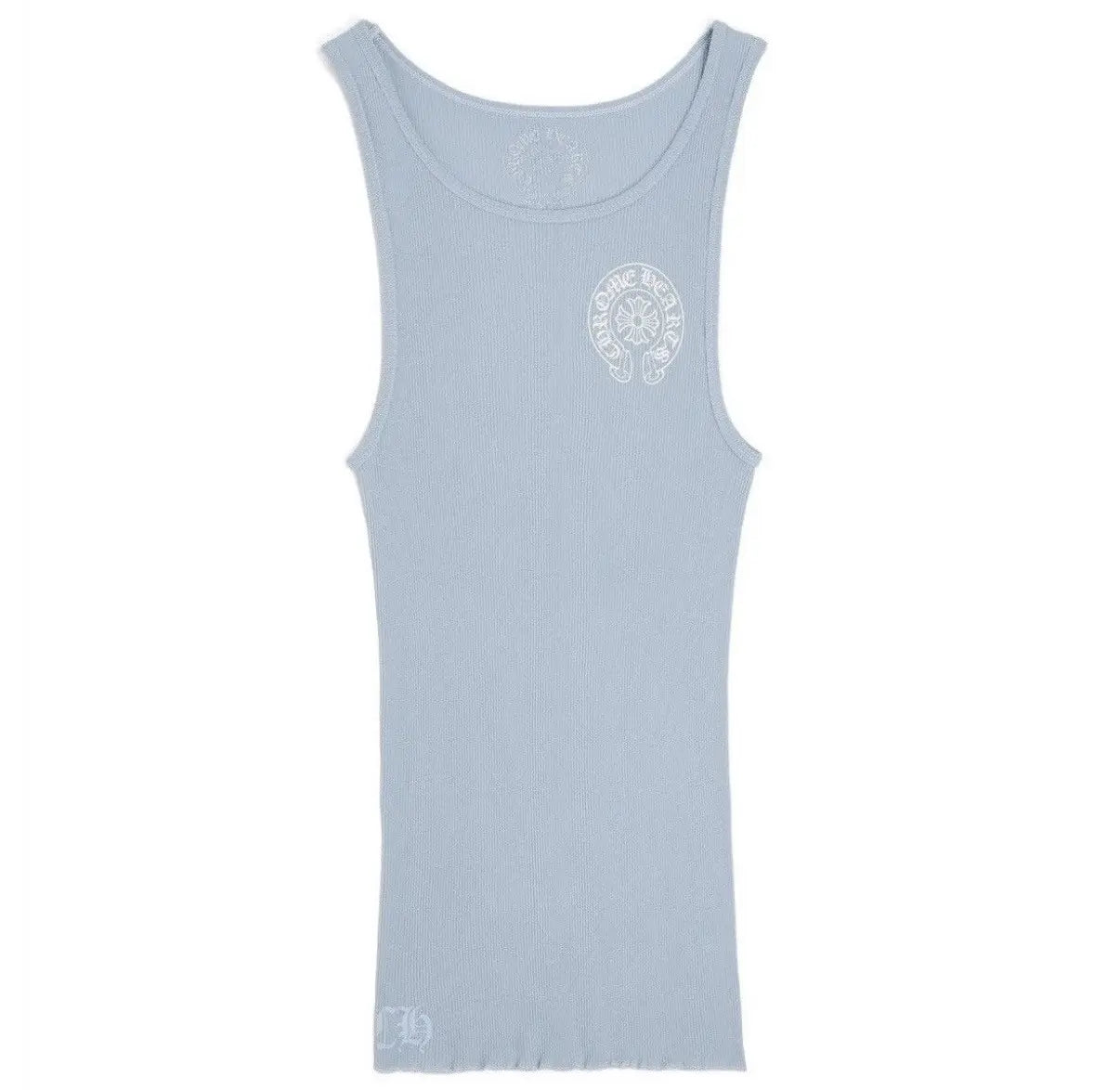 Chrome Hearts Horseshoe Rib Tank Top Baby Blue