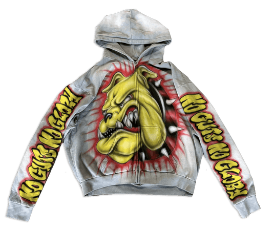 Hellstar Dog Airbrush Zip-Up Hoodie Yellow - Supra Sneakers