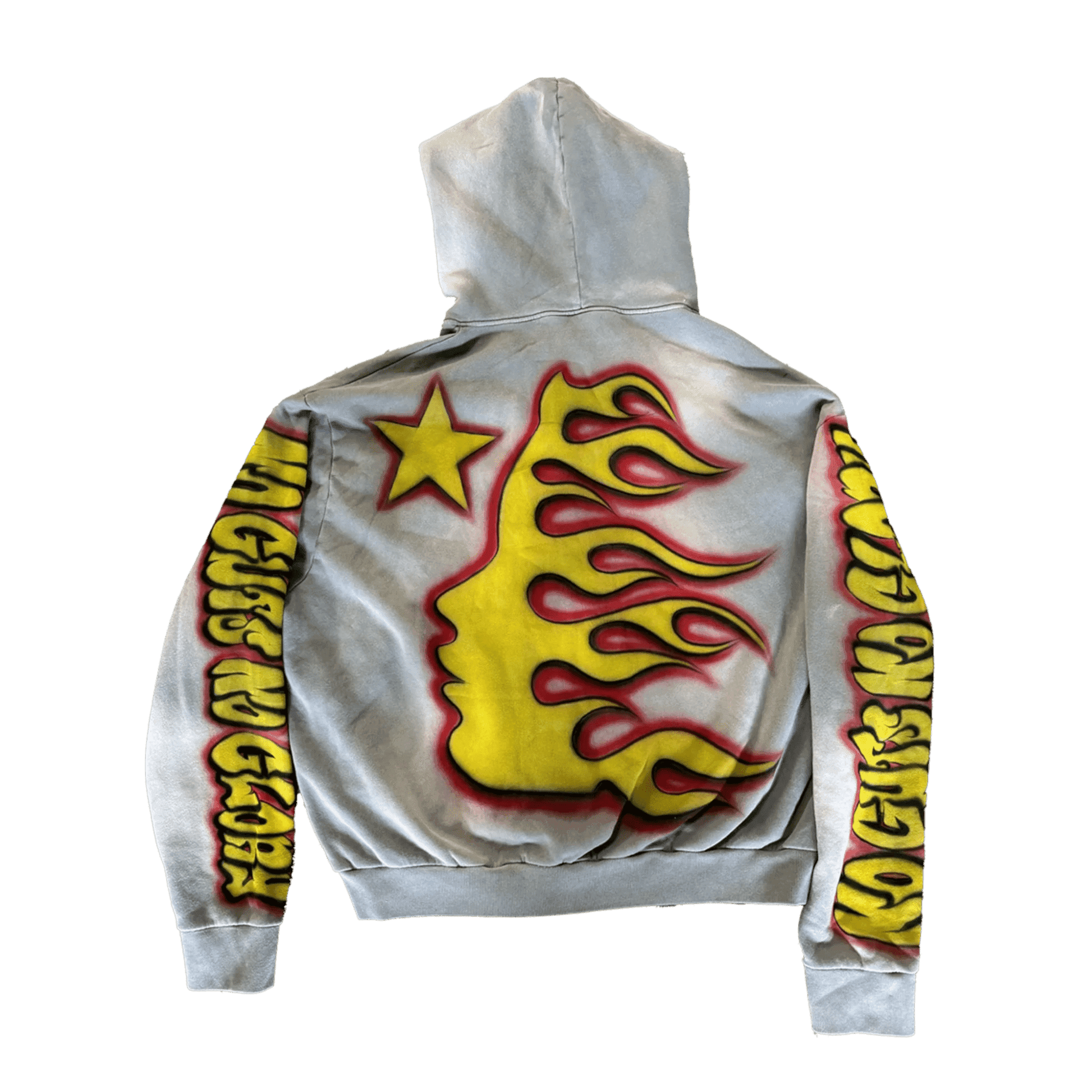 Hellstar Dog Airbrush Zip-Up Hoodie Yellow - Supra Sneakers