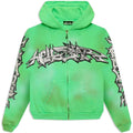 Hellstar Graffiti Kapuzensweatshirt mit Reißverschluss Grün