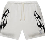 Hellstar Flame Shorts White & Grey - Image 1
