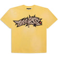 Hellstar Gelb-Crack-Print T-Shirt