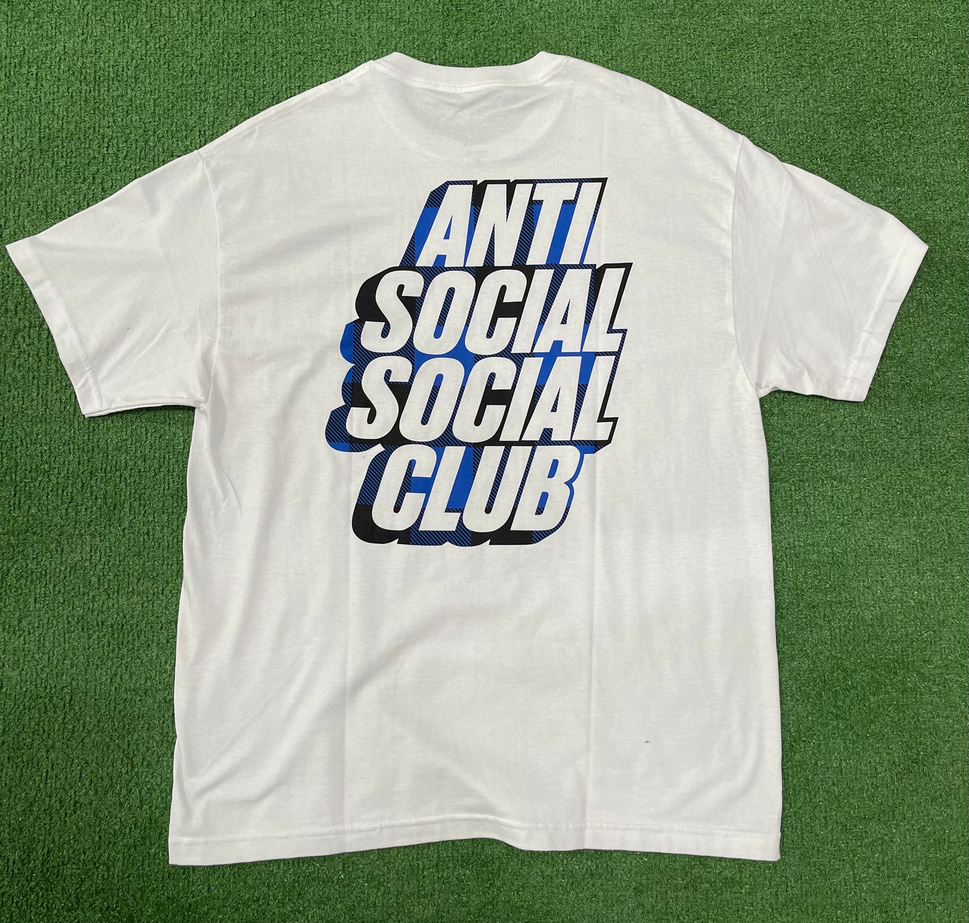 Anti Social Social Club Plaid Blue Tee White, T-Shirt - Supra Sneakers