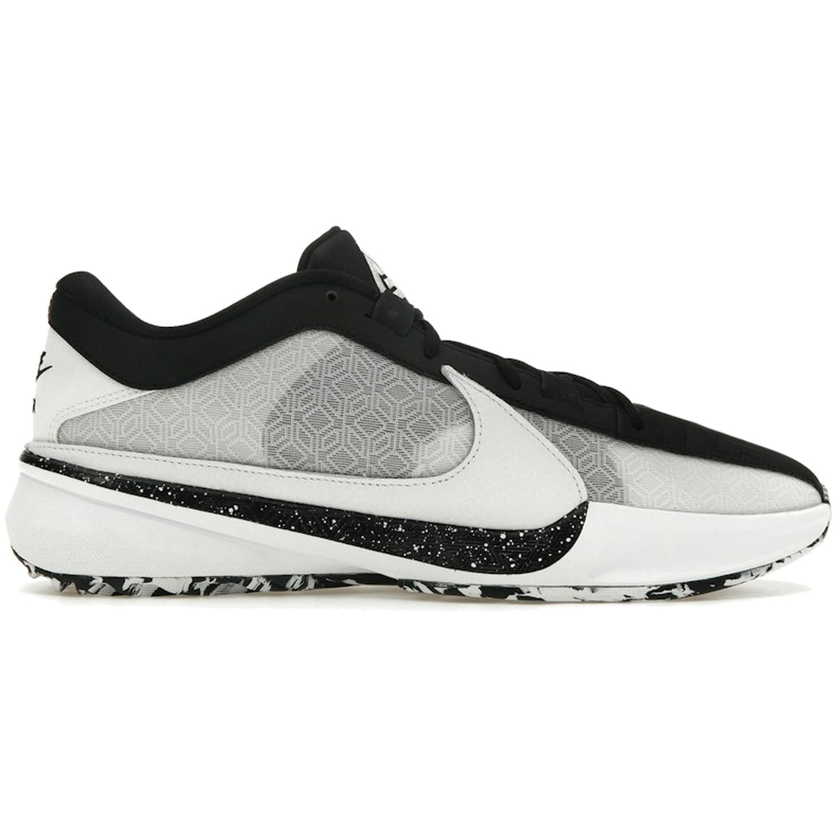 Nike Zoom Freak 5 Oreo Black White — side profile