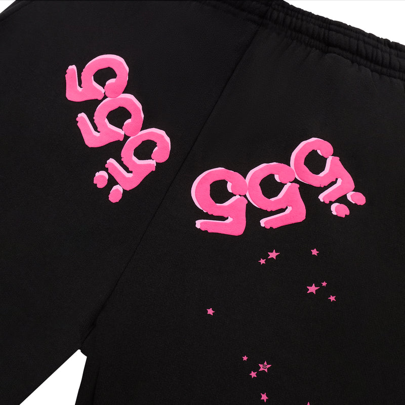 Sp5der Angel Number Sweatpant Black & Pink