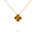 Pendentif Vintage Alhambra Van Cleef & Arpels en or jaune 18K, Œil de tigre