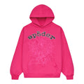 Sp5der Strass Legacy Web Hoodie Rosa & Schwarz