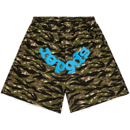 Sp5der OG Web V2 Sweatshort Tiger Camo Blau