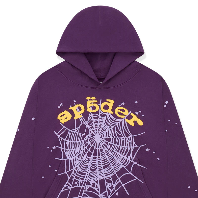 Sp5der Purple Star OG Web V2 Hoodie Purple "Lakers"