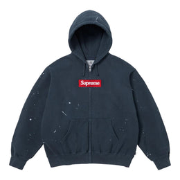 Supreme MM6 Maison Margiela Box Logo Zip Up Hooded Sweatshirt Navy